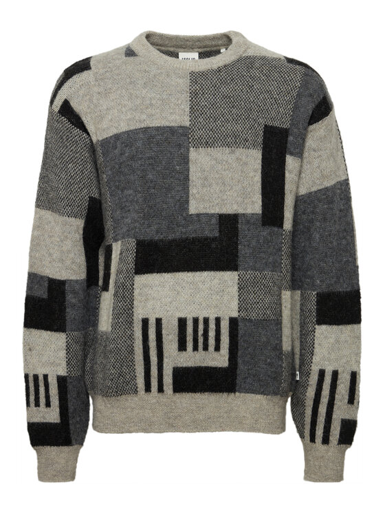 Solid Solid Sweter 21108046 Szary Regular Fit