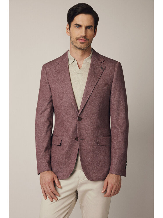 Lancerto Lancerto Marynarka Glorenza MA131225000013 Bordowy Slim Fit