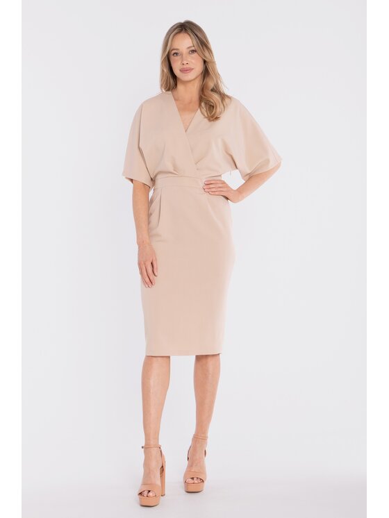 Stylove Stylove Abito da cocktail S434 Beige Waisted Fit