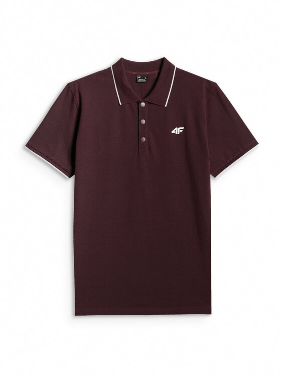 4F 4F Polo COMMERCIAL 12 Bordowy Regular Fit