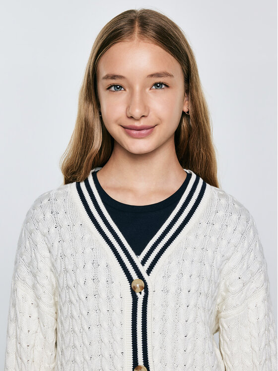 BIG STAR BIG STAR Sweter MISIA Kremowy Comfort Fit