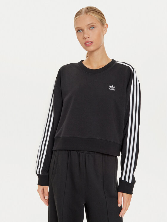 Női Pulóver adidas, Méret: L, Fekete, 3-Stripes IR5522