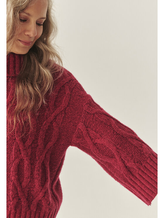 TATUUM TATUUM Sweter SERVA Czerwony Oversize