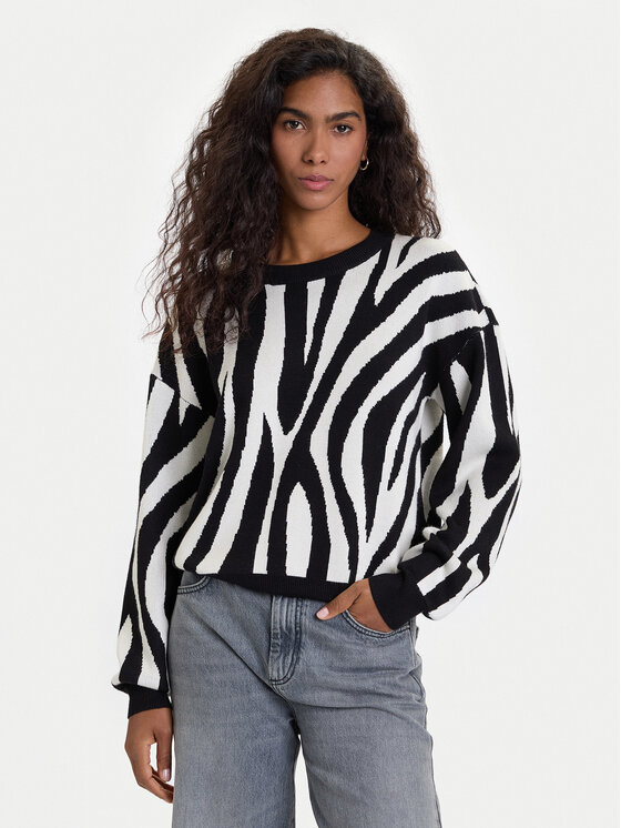 Vero Moda Vero Moda Sweater Siljeanimal 10330808 Fehér Regular Fit