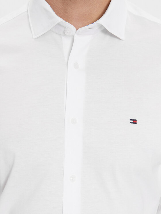 Tommy Hilfiger Tommy Hilfiger Camicia Cl Knitted Solid Sf Shirt MW0MW34247 Bianco Slim Fit