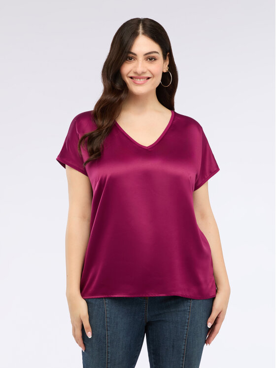Fiorella Rubino Fiorella Rubino T-shirt G063L508553N036 Bordeaux Regular Fit
