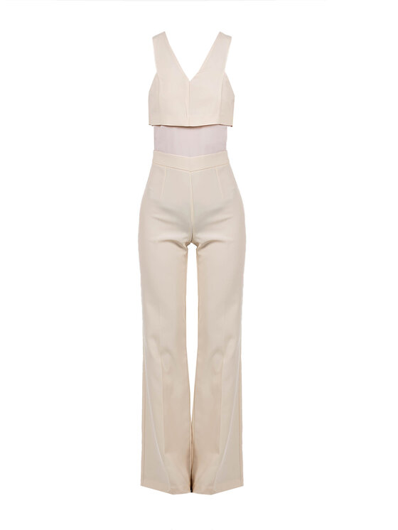 Patrizia Pepe Patrizia Pepe Kombinezon DP1318 AB73 Beżowy Slim Fit