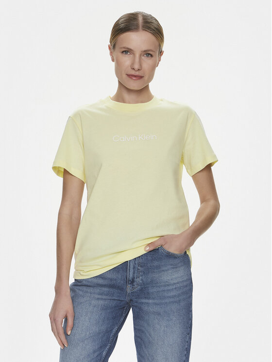Calvin Klein Tricou Hero Logo K20K205448 Galben Regular Fit