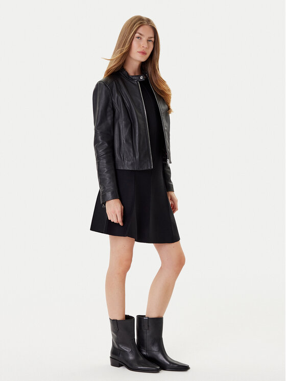 BOSS BOSS Kurtka skórzana C_Saleste1 50545625 Czarny Regular Fit
