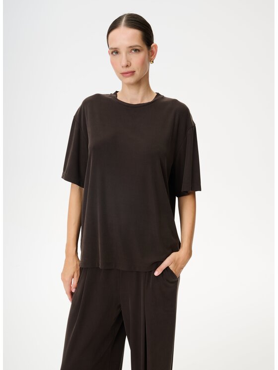 LEBRAND LEBRAND T-Shirt Colin Brązowy Regular Fit