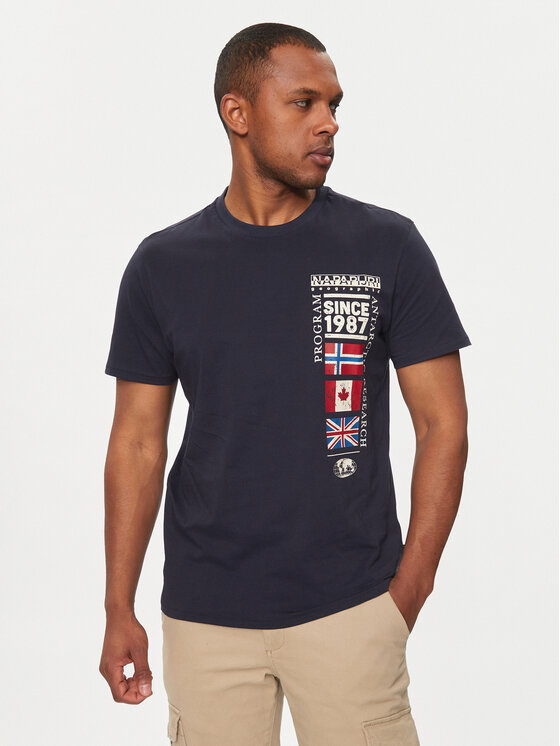 Napapijri Napapijri T-Shirt S-Turin NP0A4HQG Tmavomodrá Regular Fit