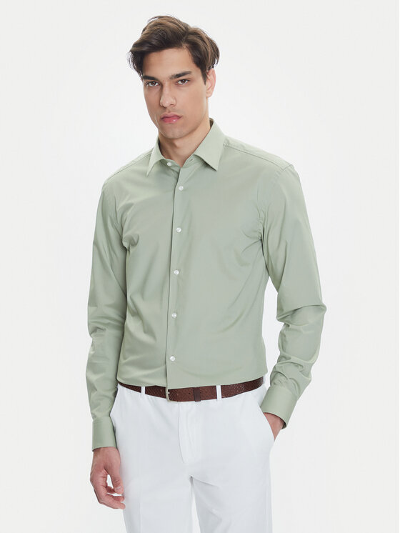 BOSS BOSS Cămașă H-Hank 50469345 Verde Slim Fit