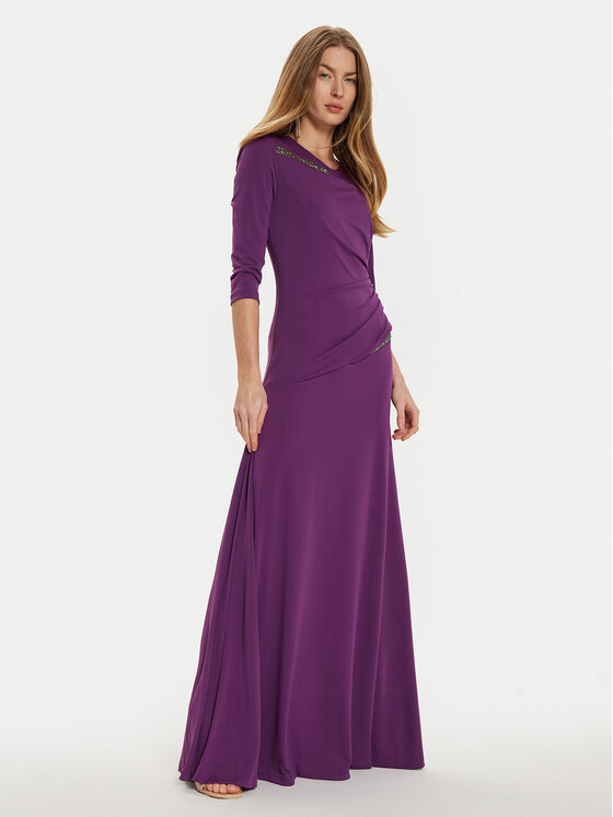 Rinascimento Rinascimento Kokteilinė suknelė CFC0121168003 Violetinė Slim Fit
