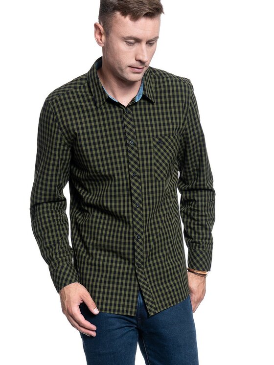 Mustang Mustang Camicia CLEMENS VICHY CHECK Verde Regular Fit