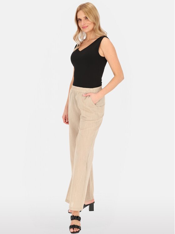 Perso Perso Dámské kalhoty PTE252689F Béžová Regular Fit