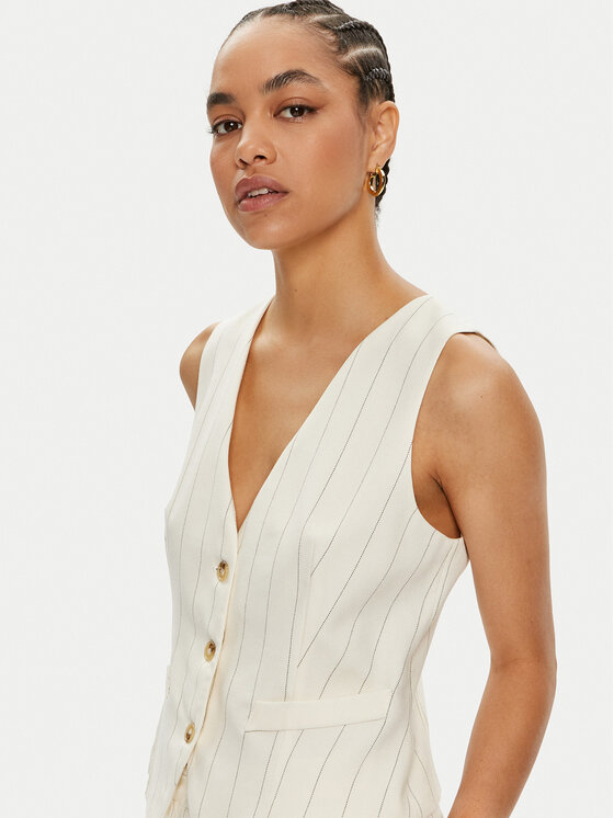 ViCOLO ViCOLO Жилет TB1495 Écru Regular Fit