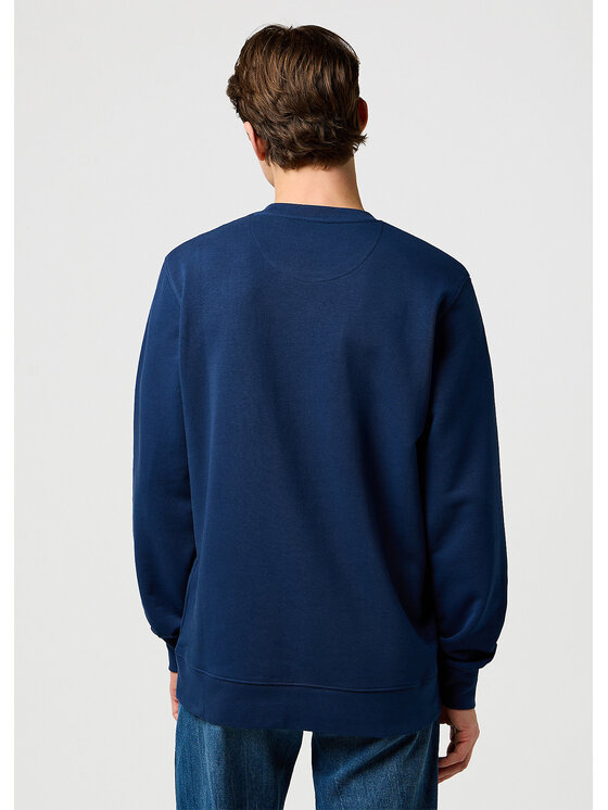 Wrangler Wrangler Felpa Americana Crew Blu Comfort Fit