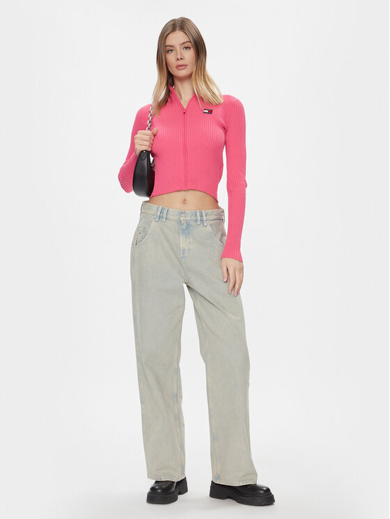 Tommy Jeans Tommy Jeans Kardigan DW0DW17243 Ružičasta Slim Fit
