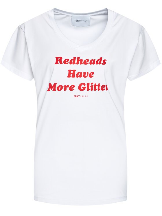 PLNY LALA PLNY LALA T-Shirt Redheads PL-KO-VN-00128 Biały Regular Fit