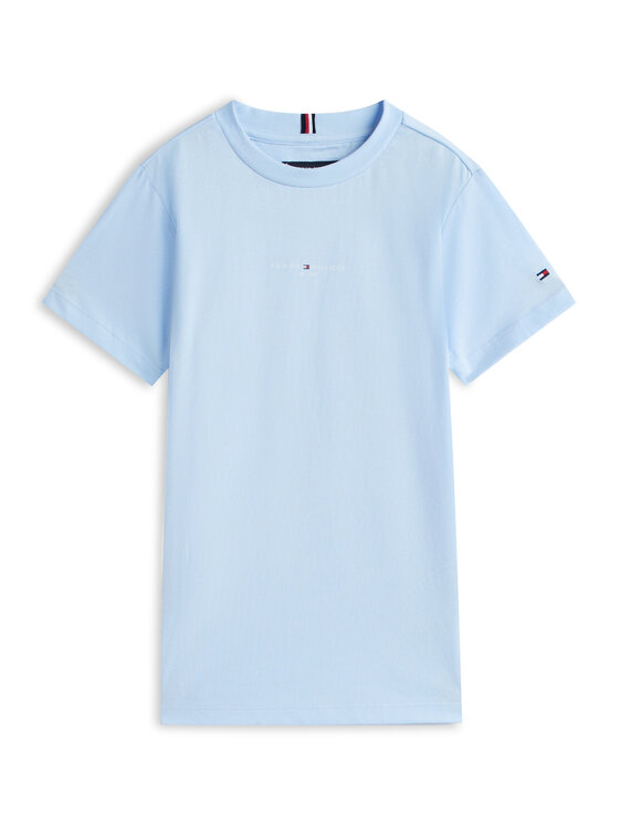 Tommy Hilfiger Tommy Hilfiger T-Shirt Essential Logo KB0KB09666 Niebieski jasny Regular Fit