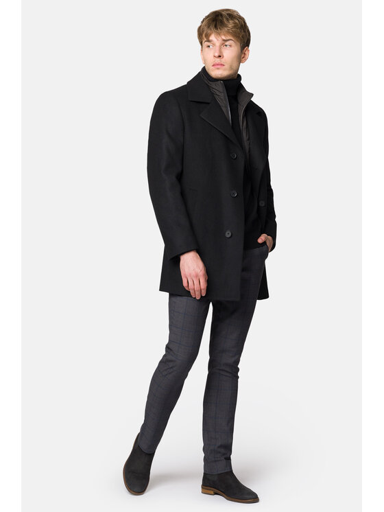 Lancerto Lancerto Płaszcz wełniany Olympia PC073223000008 Czarny Regular Fit