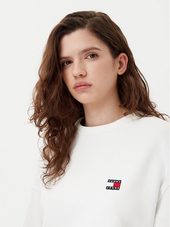 Tommy Jeans Tommy Jeans Mikina DW0DW19408 Écru Boxy Fit
