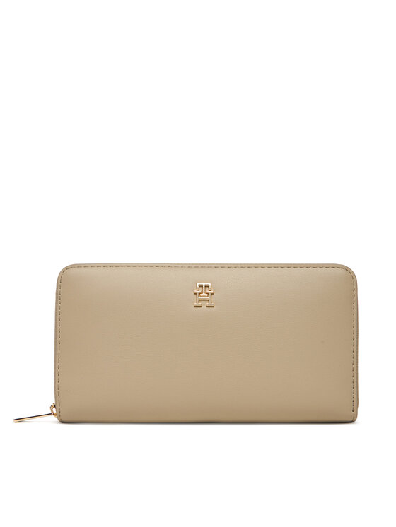 Tommy Hilfiger Duży Portfel Damski Th Icon Lrg Za AW0AW17744 Beżowy