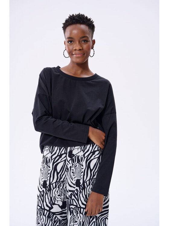 blue shadow blue shadow Bluzka Blair 2 Czarny Regular Fit