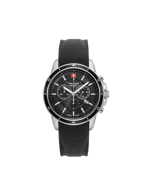 Montre Homme Swiss Alpine Military Chronographe Quartz - Cadran 44 Mm, Bracelet Silicone