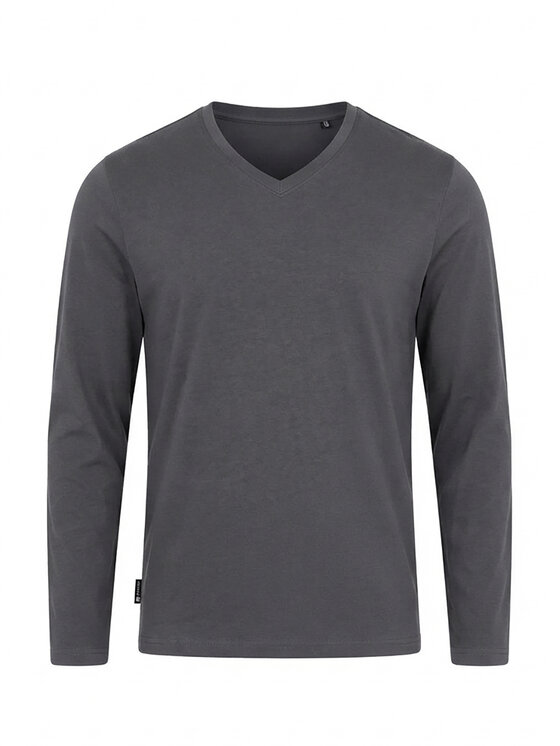 Ombre Ombre Longsleeve L171 Szary ciemny Regular Fit