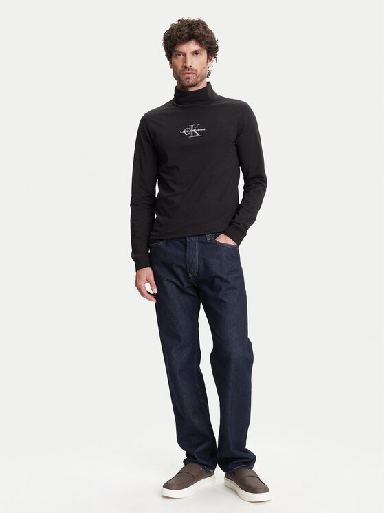 Calvin Klein Jeans Calvin Klein Jeans Krekls ar augstu apkakli J30J321701 Melns Slim Fit
