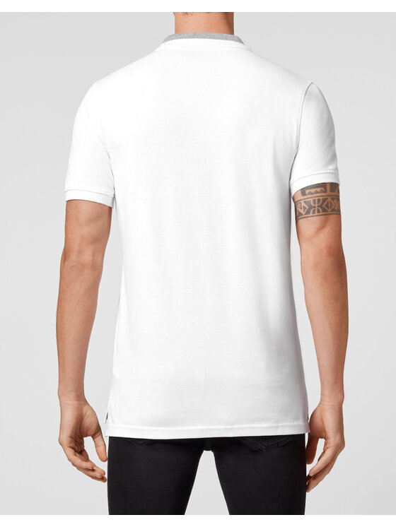 PHILIPP PLEIN PHILIPP PLEIN Polo 10407 Biały Slim Fit