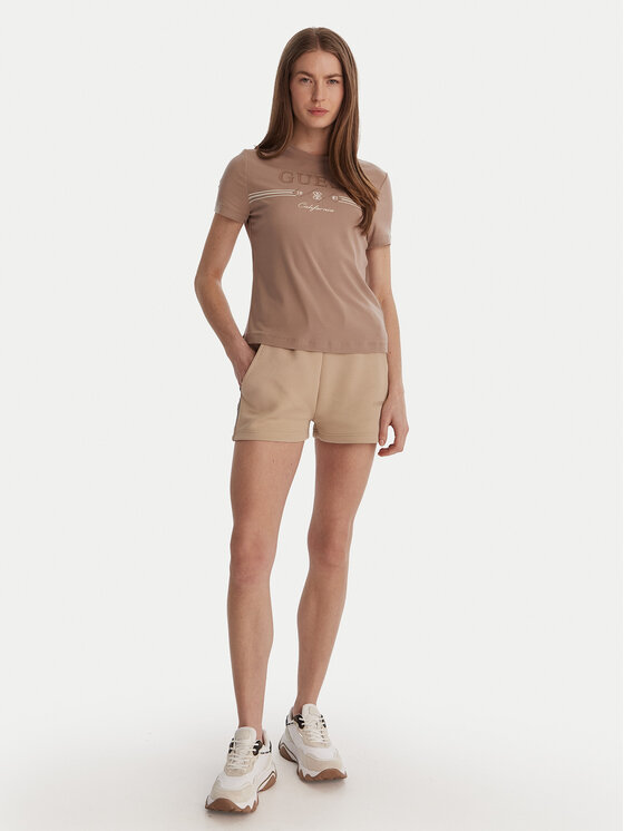 Guess Guess T-Shirt V6GI06 K2967 Beżowy Regular Fit
