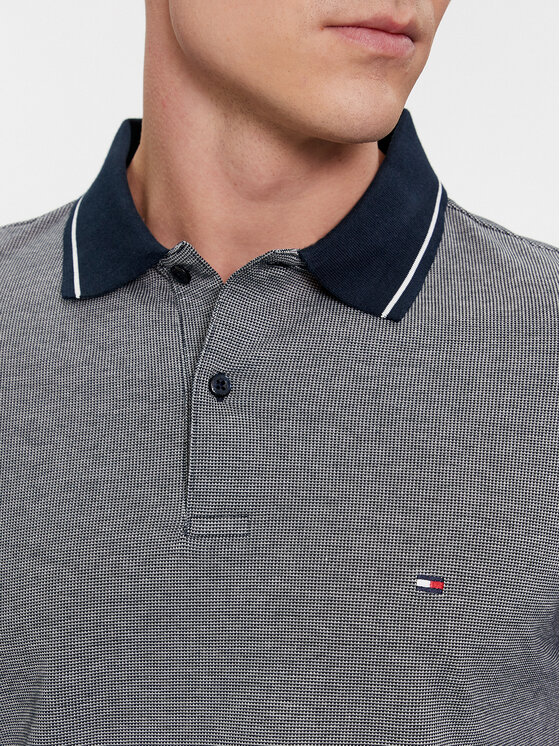 Tommy Hilfiger Tommy Hilfiger Polo Monotype Oxford Collar Reg Polo MW0MW34778 Szary Regular Fit