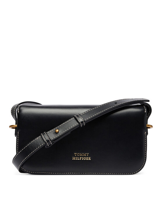 Tommy Hilfiger Tommy Hilfiger Handtasche Th Script Flap Crossover AW0AW18399 Schwarz