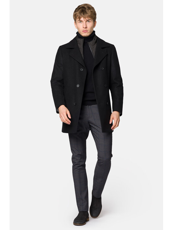 Lancerto Lancerto Płaszcz wełniany Olympia PC073223000008 Czarny Regular Fit