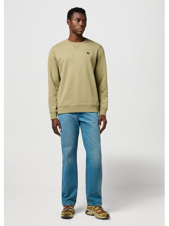 Wrangler Wrangler Felpa SIGN OFF CREW Verde Regular Fit
