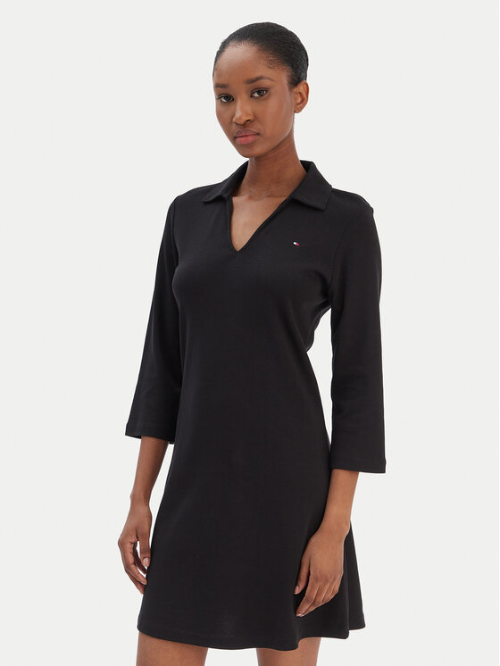 Tommy Hilfiger Tommy Hilfiger Rochie de zi Modern Cody WW0WW47868 Negru Regular Fit