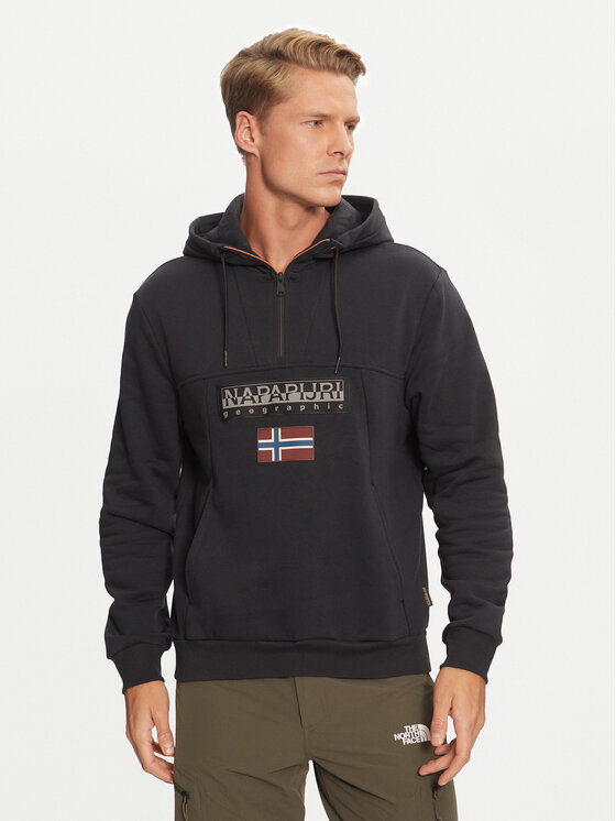 Napapijri Napapijri Μπλούζα Burgee NP0A4I5E Μαύρο Regular Fit