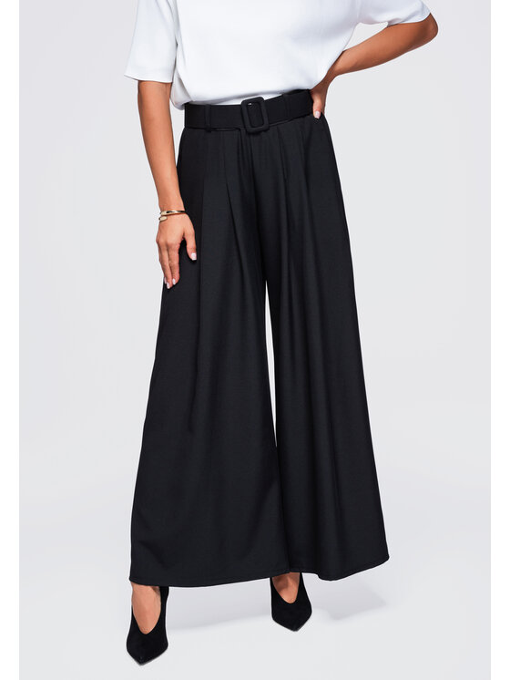 Ombre Ombre Spodnie materiałowe OW-PA-E0021 Czarny Relaxed Fit