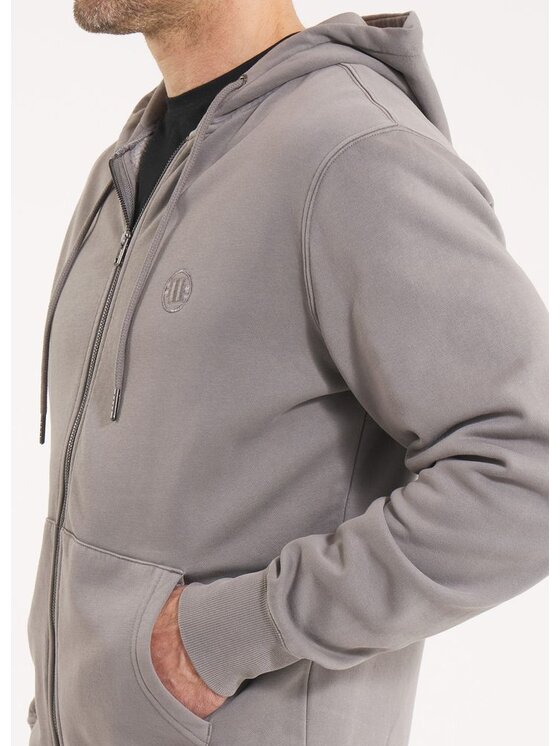 PITBULL PITBULL Bluza Bluza męska rozpinana z kapturem Washed Lancaster II L Szary Regular Fit