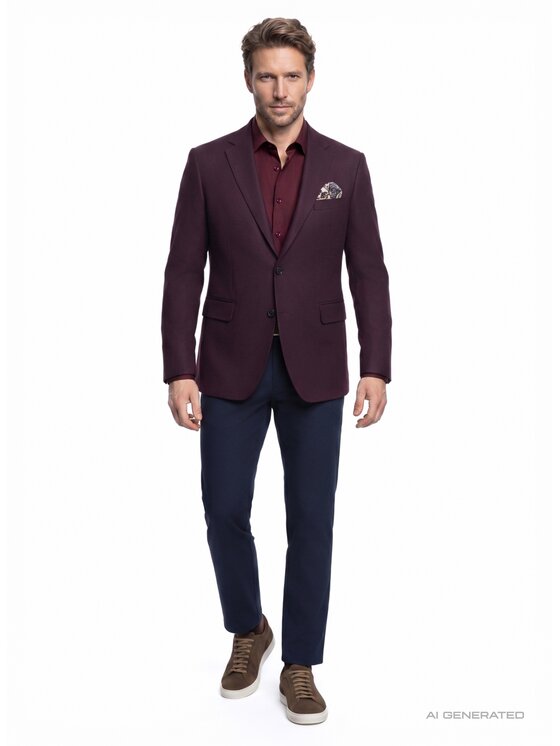 Pako Lorente Pako Lorente Marynarka P26WF-3X-010 Bordowy Slim Fit