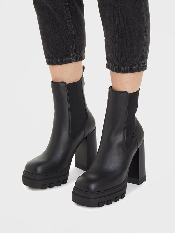Tommy Jeans Tommy Jeans Μποτάκια Tjw High Heel Chelsea EN0EN02306 Μαύρο