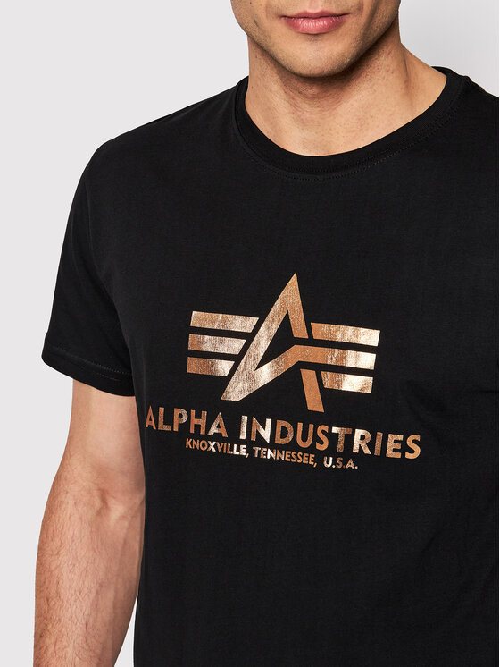 Alpha Industries Alpha Industries Тишърт Basic Foll Print 100501FP Черен Regular Fit