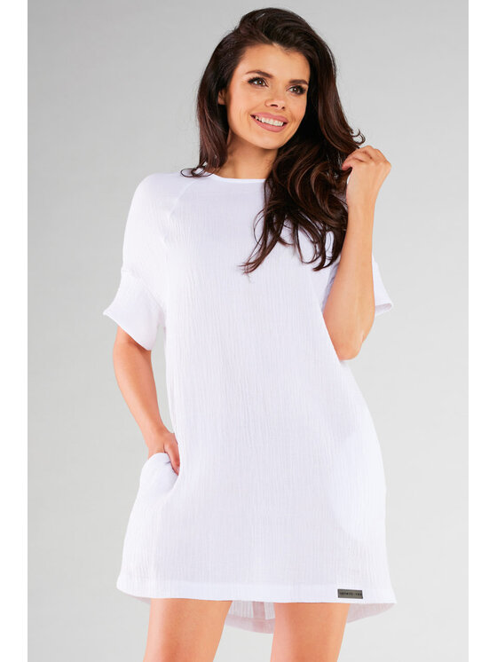 Infinite You Infinite You Sukienka M259 Biały Basic Fit