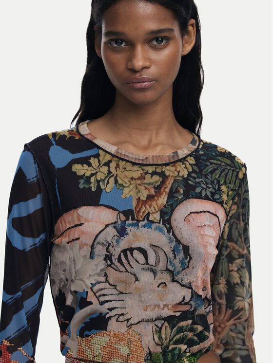 Desigual Desigual Majica Dragon Lacroix 25WWTK39 Šarena Slim Fit
