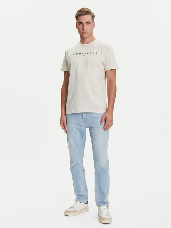 Tommy Jeans Tommy Jeans T-särk Linear Logo DM0DM20744 Beež Regular Fit