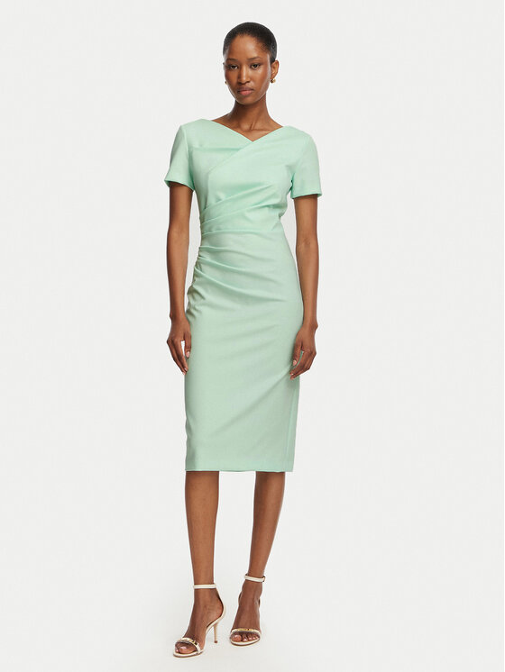 Rinascimento Rochie cocktail CFC0129420003 Verde Slim Fit