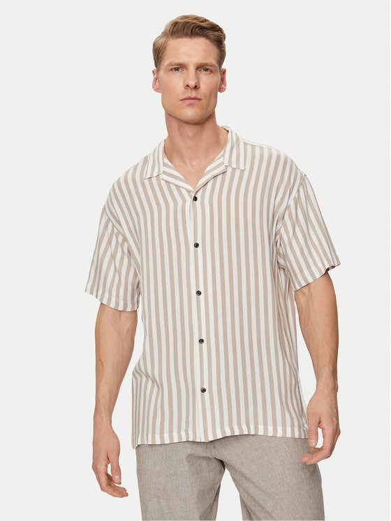 Jack&Jones Srajca Jeff 12249367 Bež Relaxed Fit