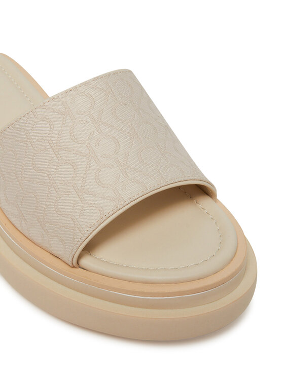 Calvin Klein Calvin Klein Şlapi Flatform Slide Jacq HW0HW02461 Écru